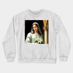 Holy boy with the sacred lily of purity and virginity Crewneck Sweatshirt